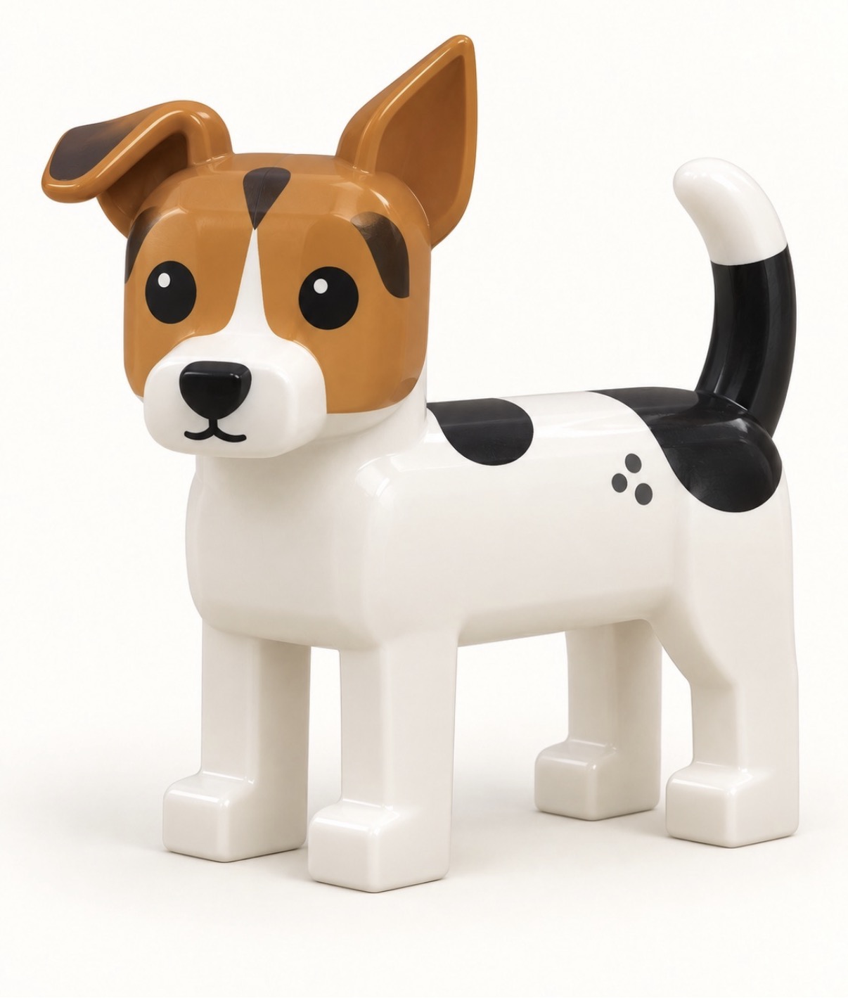 Personalisierter Block-Portrait-Hund als farbiger Character